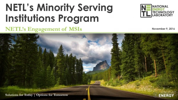 NETL’s Minority Serving Institutions Program