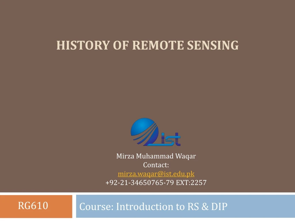 history of remote sensing