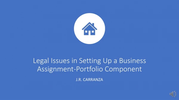 Legal Issues in Setting Up a Business Assignment-Portfolio Component