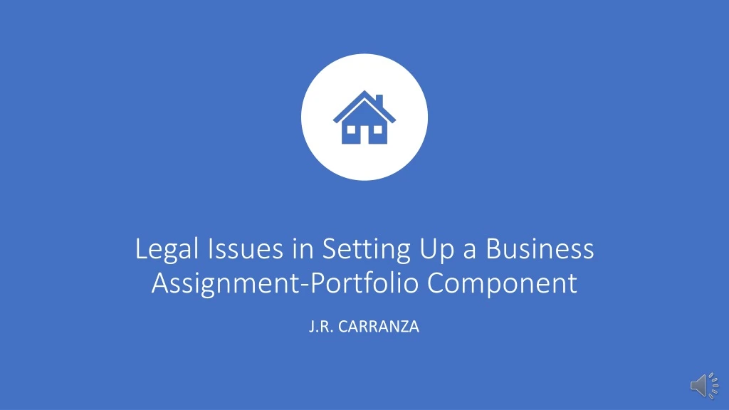 legal issues in setting up a business assignment portfolio component