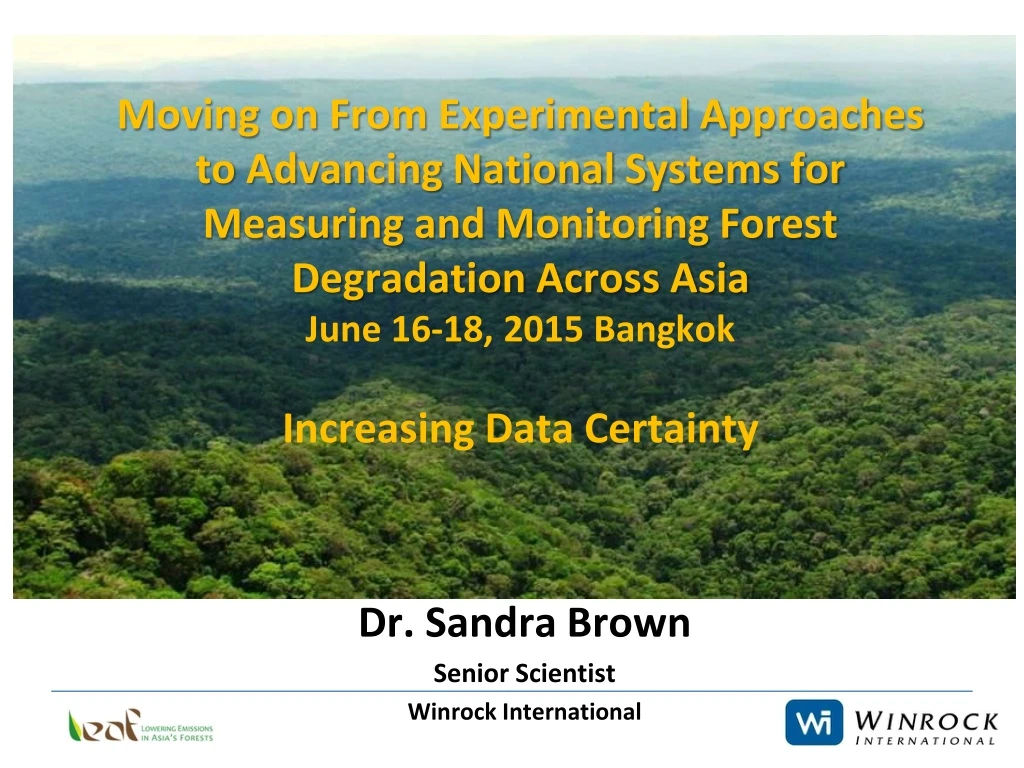 dr sandra brown senior scientist winrock international