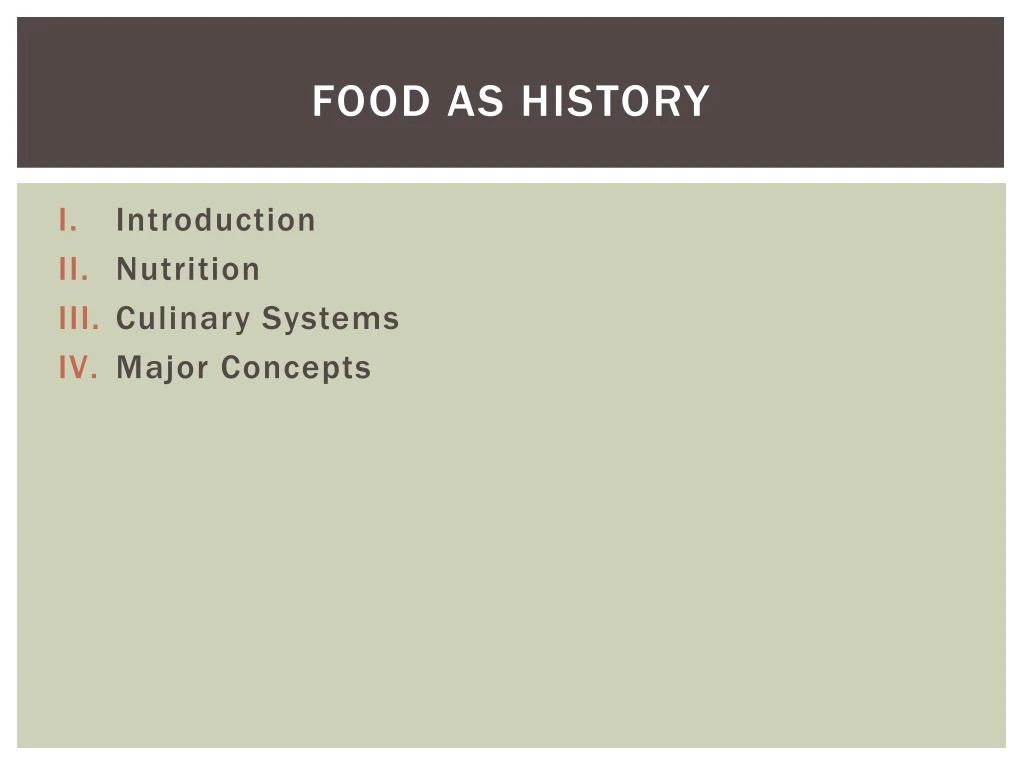 food as history