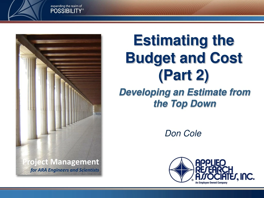 estimating the budget and cost part 2