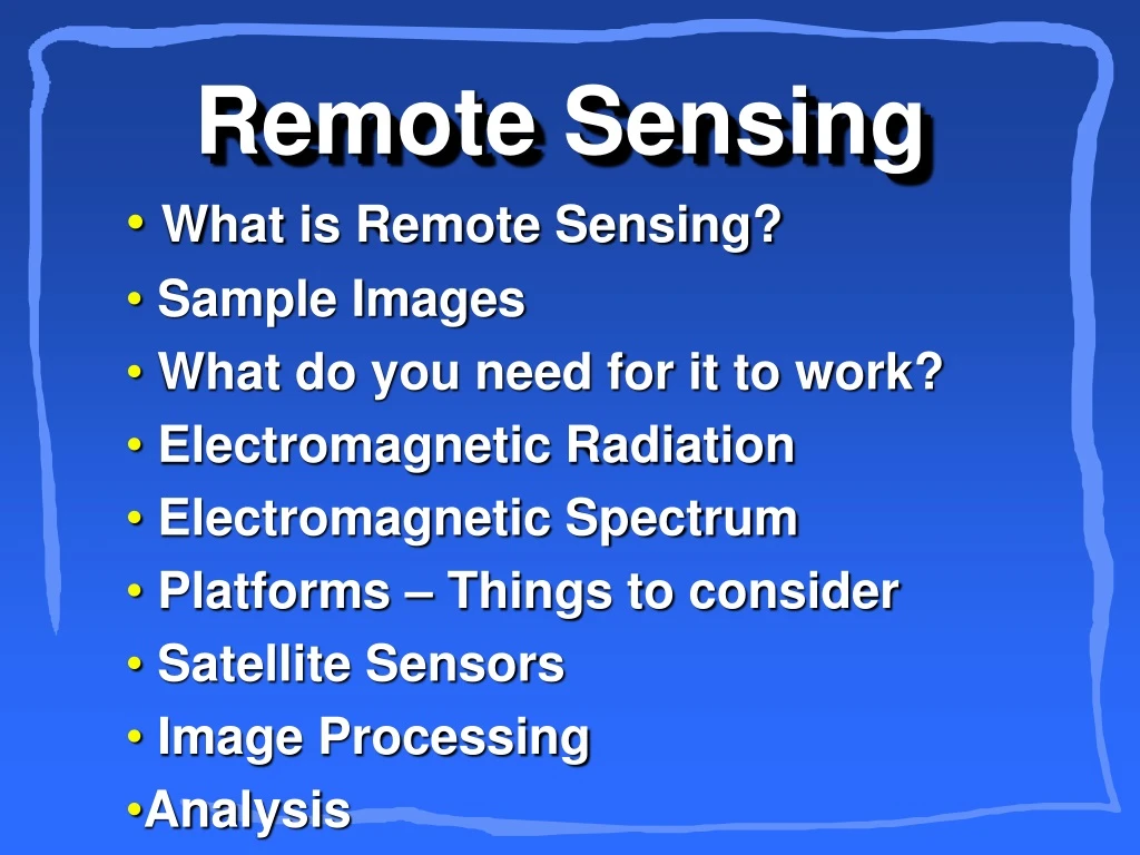 remote sensing