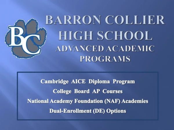 Barron Collier High School Advanced Academic Programs