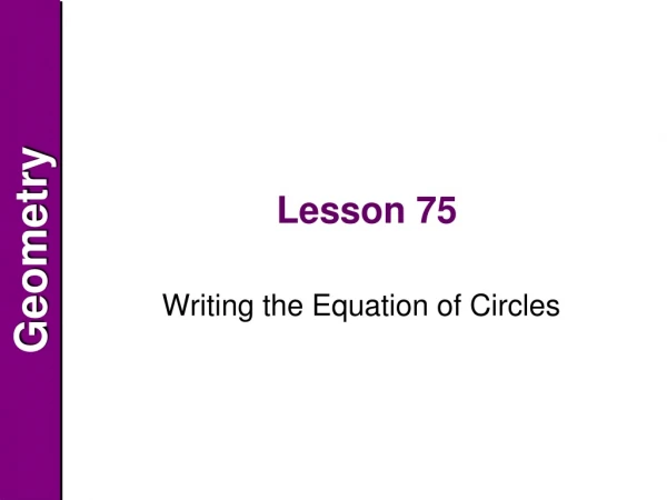 Lesson 75