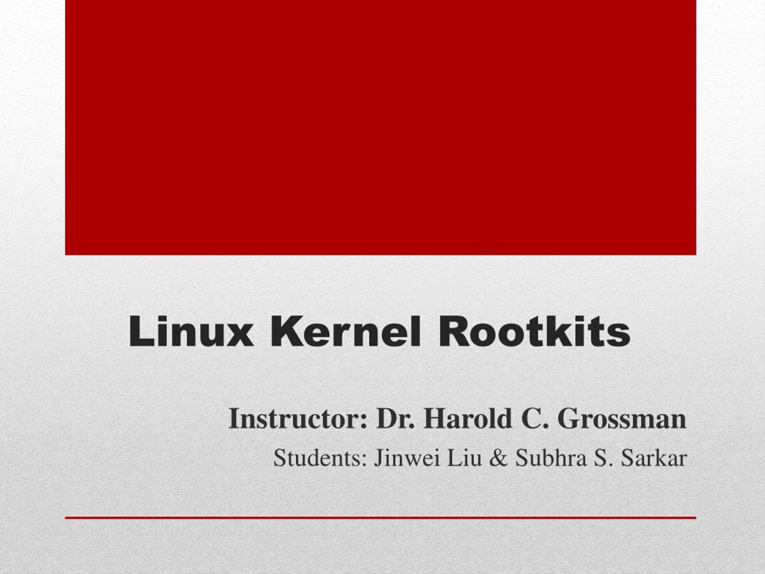 Linux Kernel Rootkits - slide 1