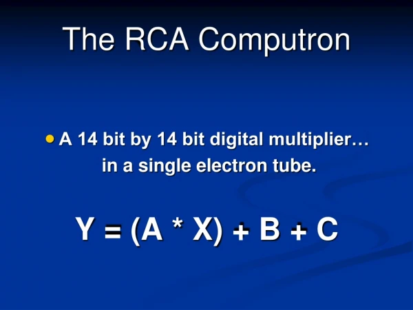 The RCA Computron