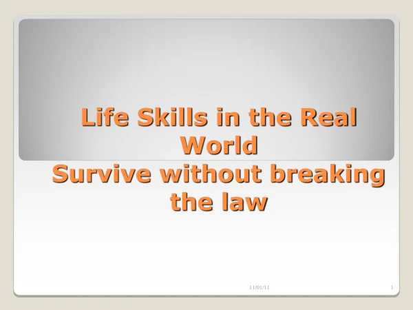 Life Skills in the Real World Survive without breaking the law