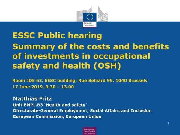 ESSC Public hearing