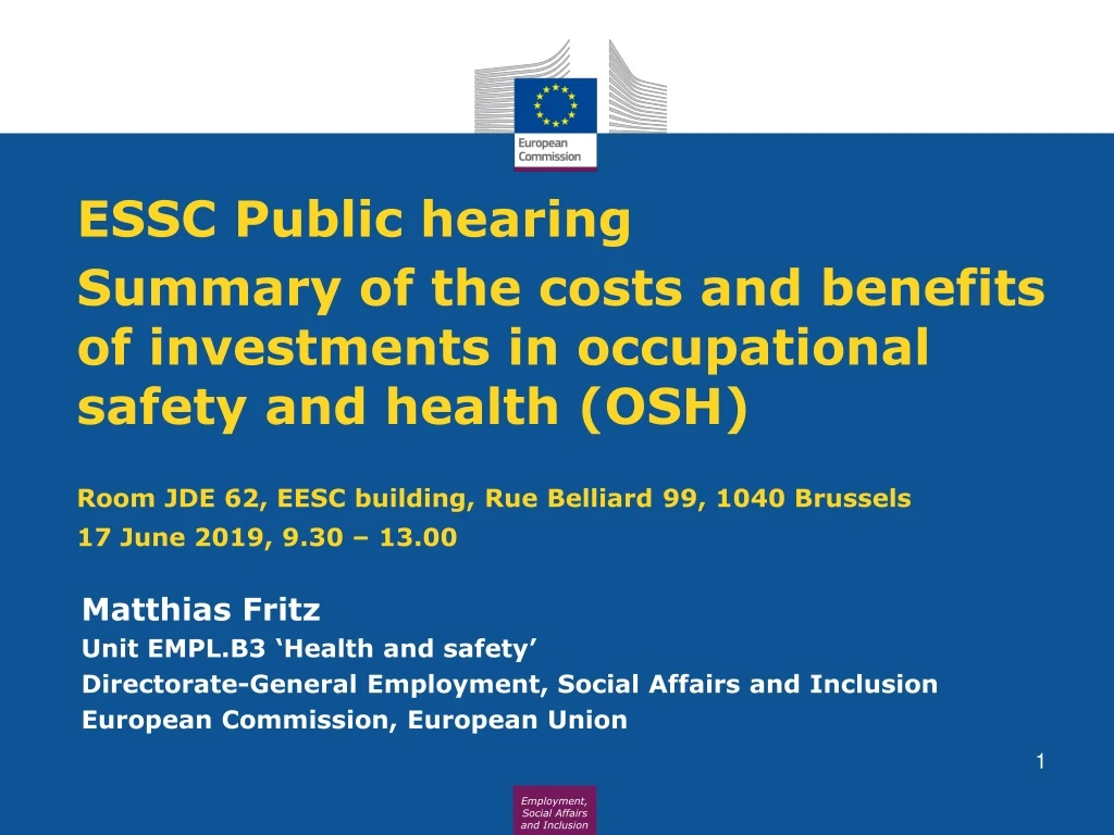 essc public hearing summary of the costs