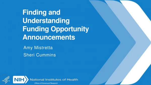 Finding and Understanding Funding Opportunity Announcements