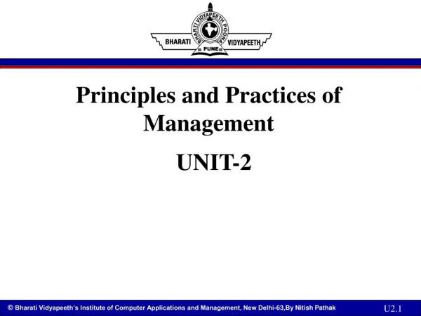 Principles and Practices of Management