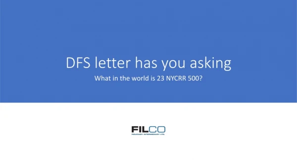 DFS letter has you asking