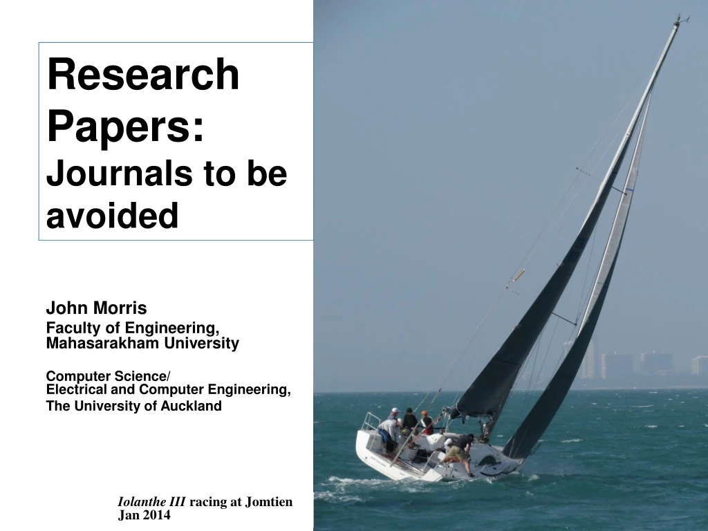 research papers journals to be avoided
