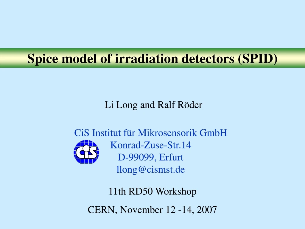 spice model of irradiation detectors spid