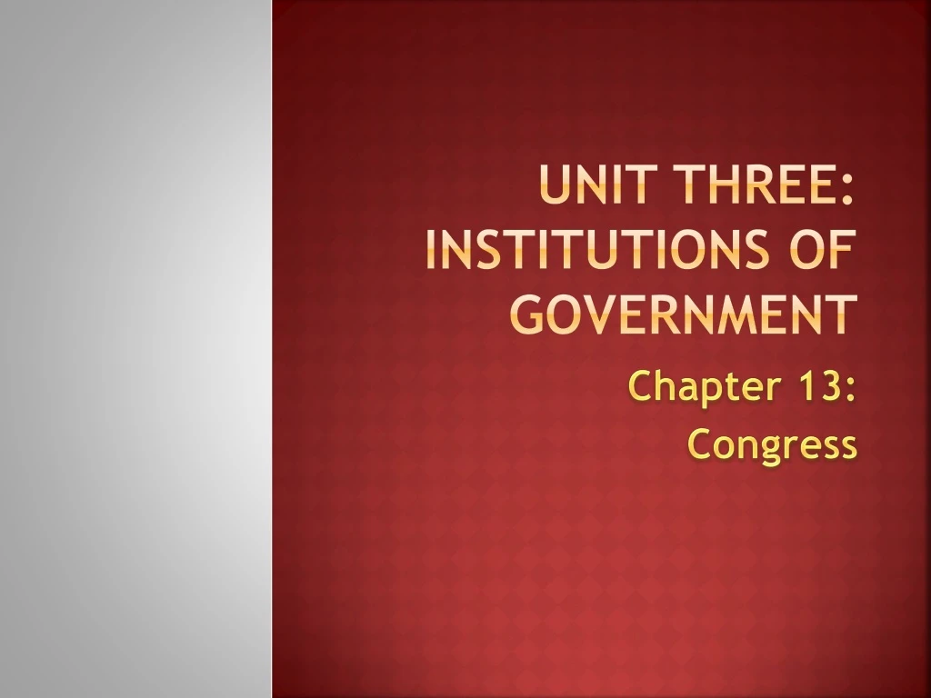 unit three institutions of government