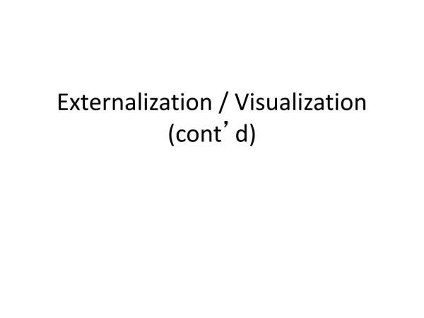 Externalization / Visualization (cont ’ d)
