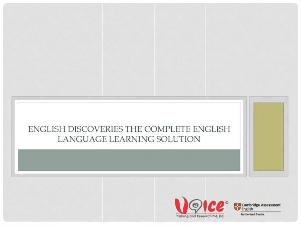 English Discoveries the Complete English Language Learning Solution