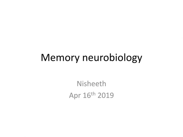 Memory neurobiology