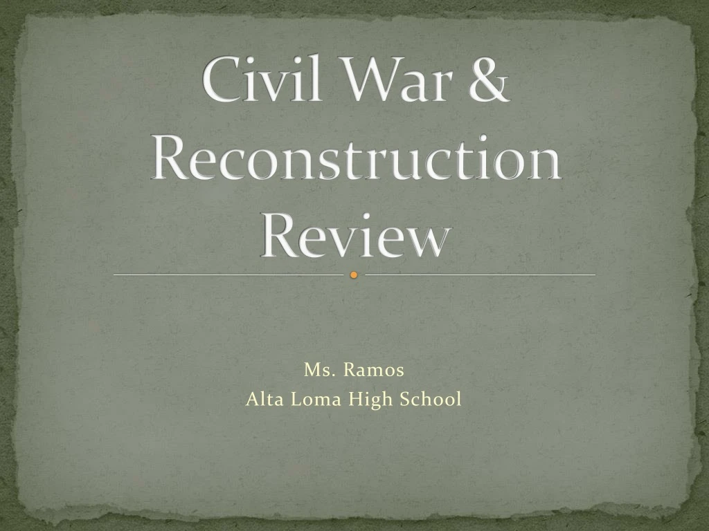 civil war reconstruction review