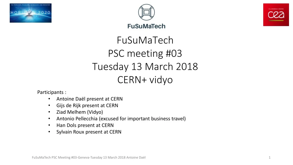 fusumatech psc meeting 03 tuesday 13 march 2018