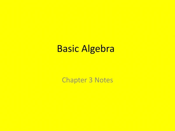 Basic Algebra