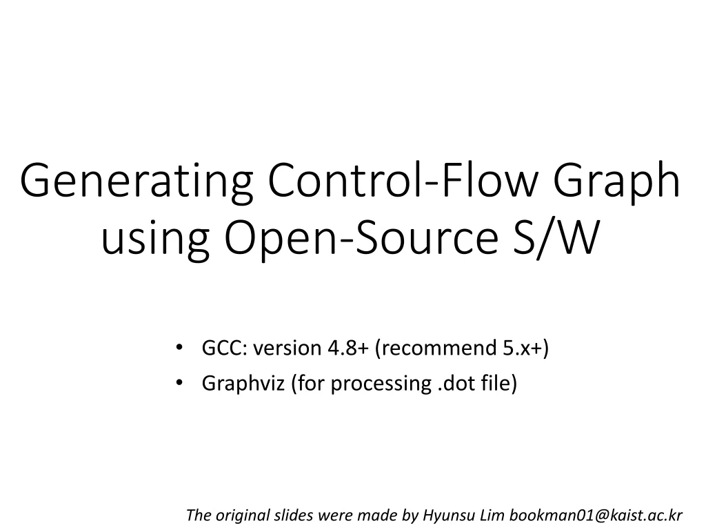 generating control flow graph using open source s w