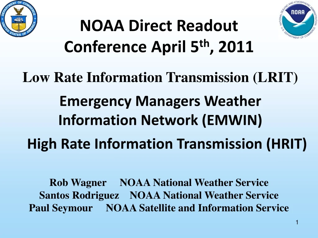 noaa direct readout conference april 5 th 2011