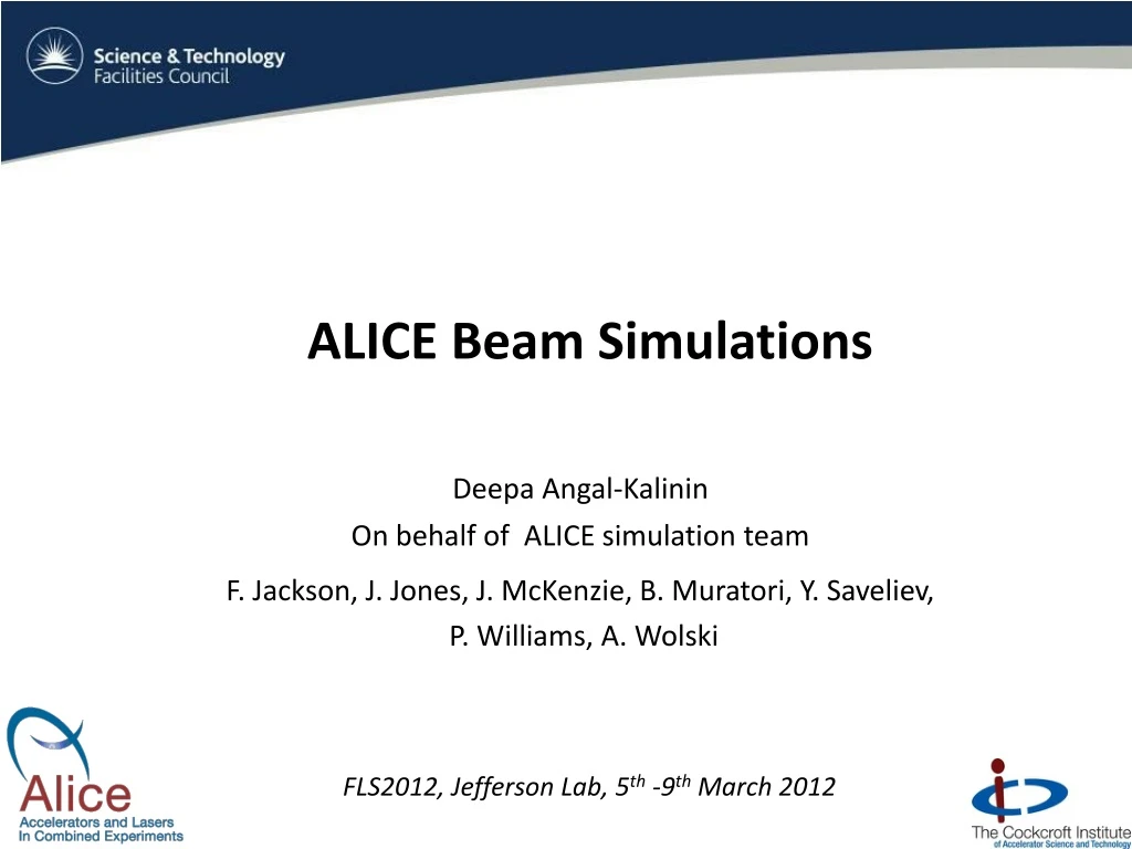 alice beam simulations