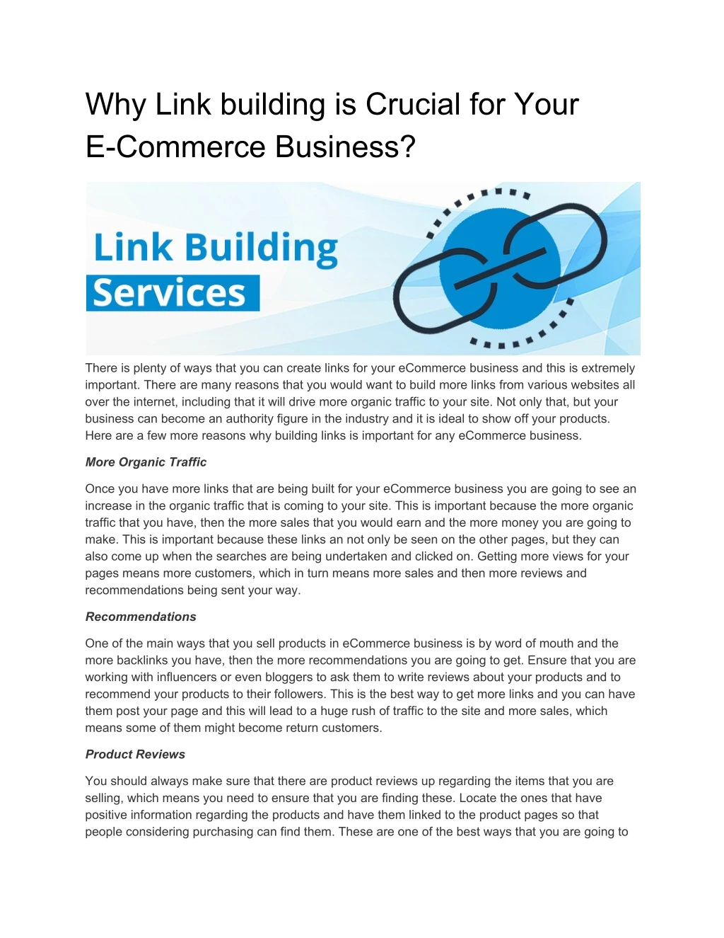 why link building is crucial for your e commerce