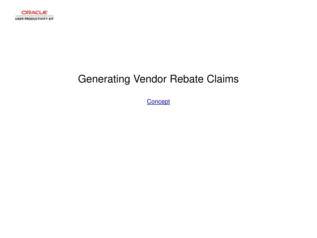 generating vendor rebate claims concept