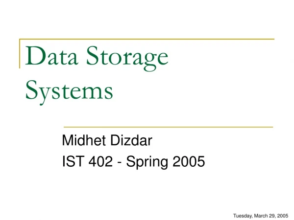 Data Storage Systems