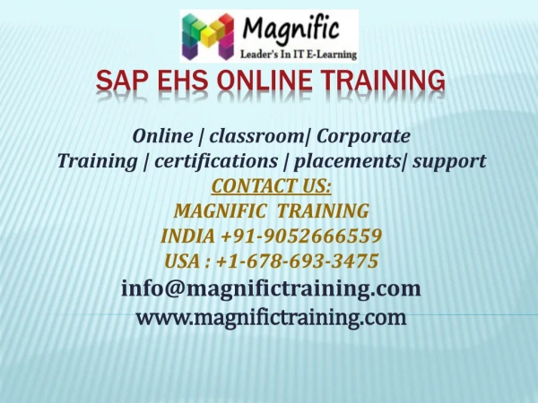 Sap ehs online training