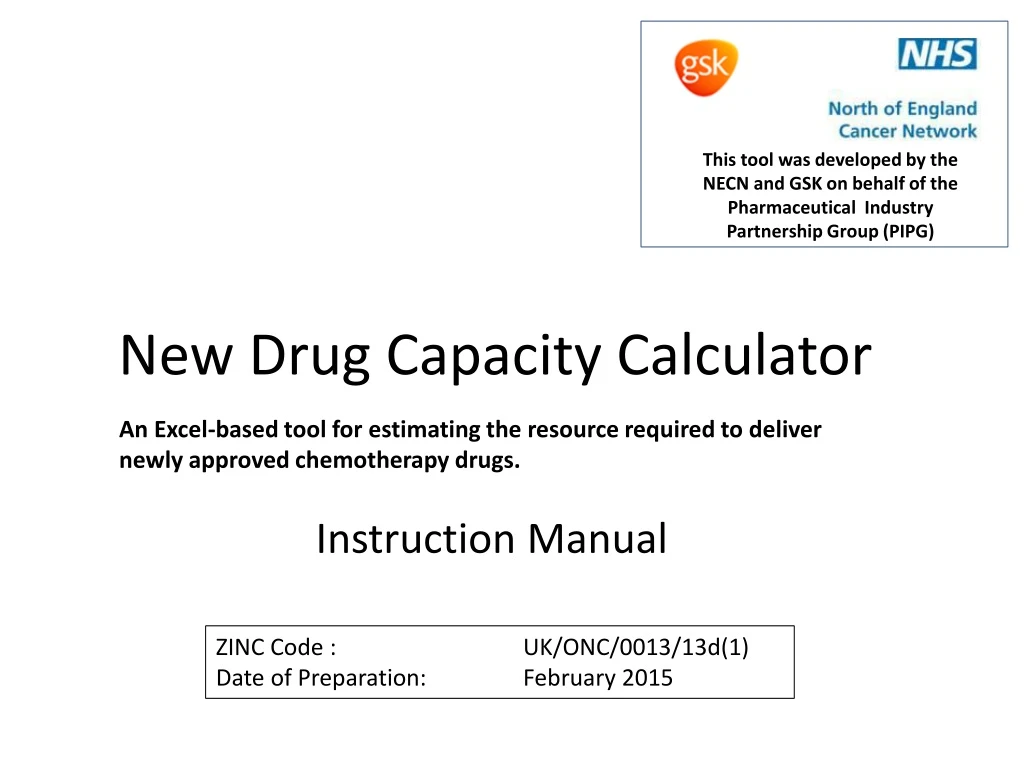 new drug capacity calculator