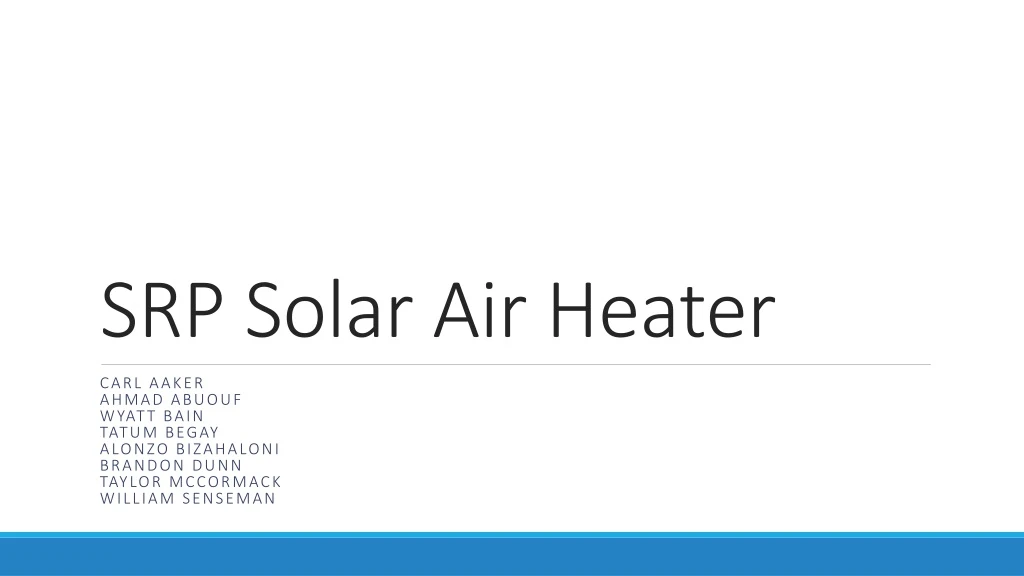 srp solar air heater