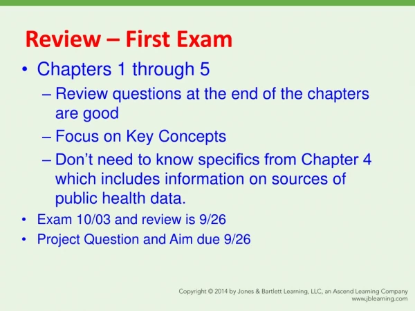 Review – First Exam