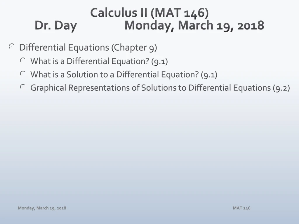 calculus ii mat 146 dr day monday march 19 2018