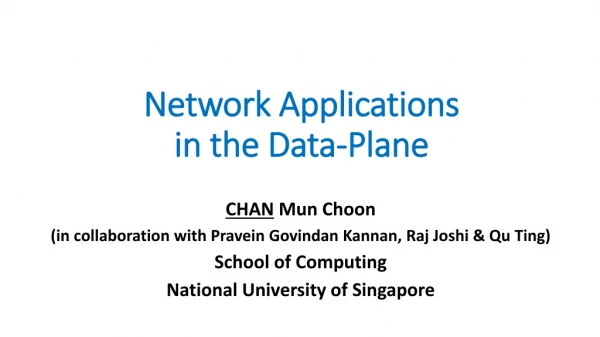 Network Applications in the Data-Plane