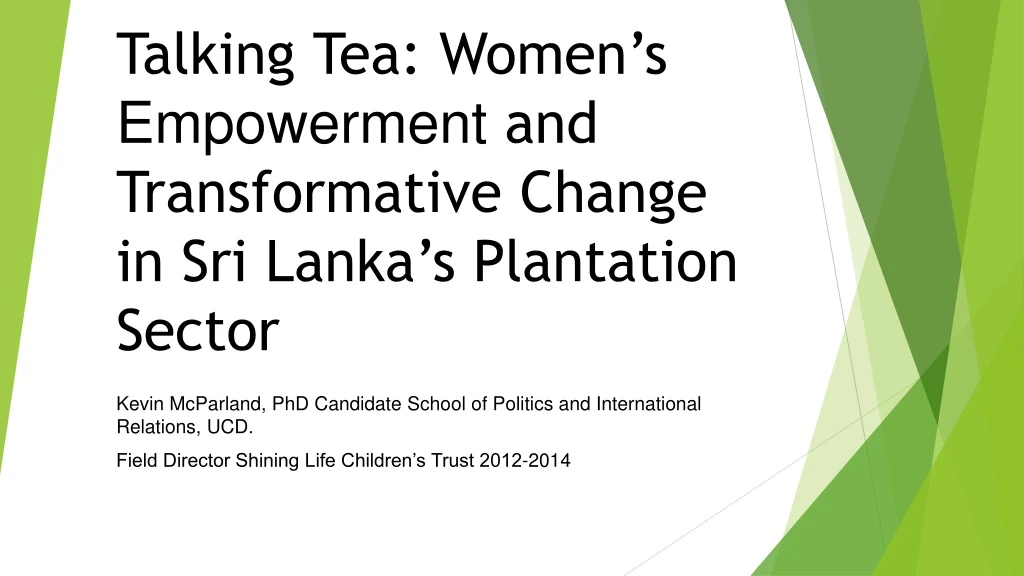 talking tea women s empowerment and transformative change in sri lanka s plantation sector