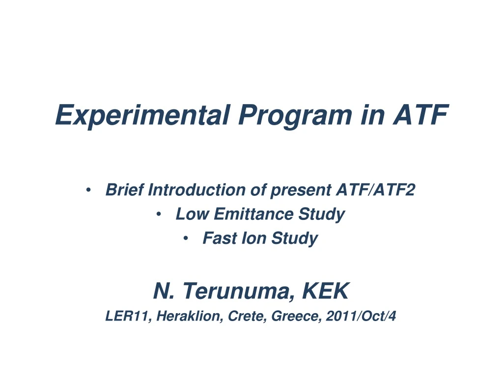 experimental program in atf