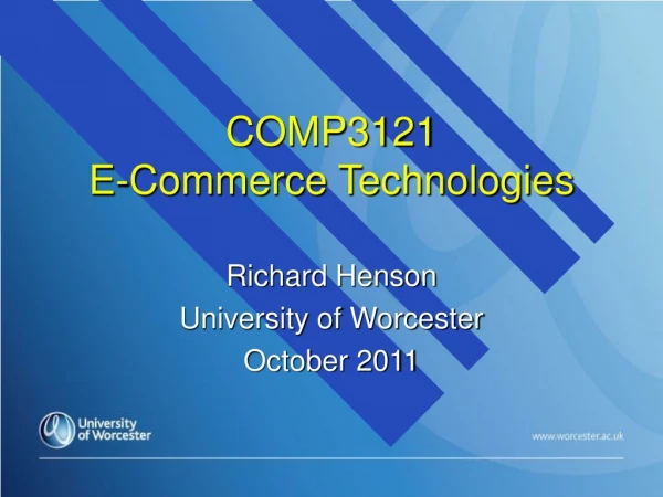 COMP3121 E-Commerce Technologies