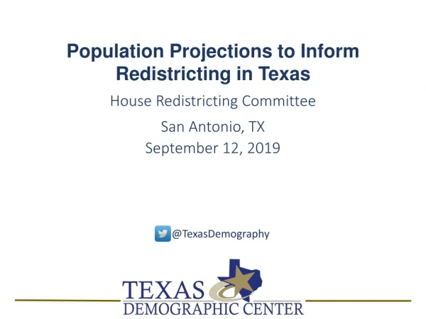 Population Projections to Inform Redistricting in Texas House Redistricting Committee