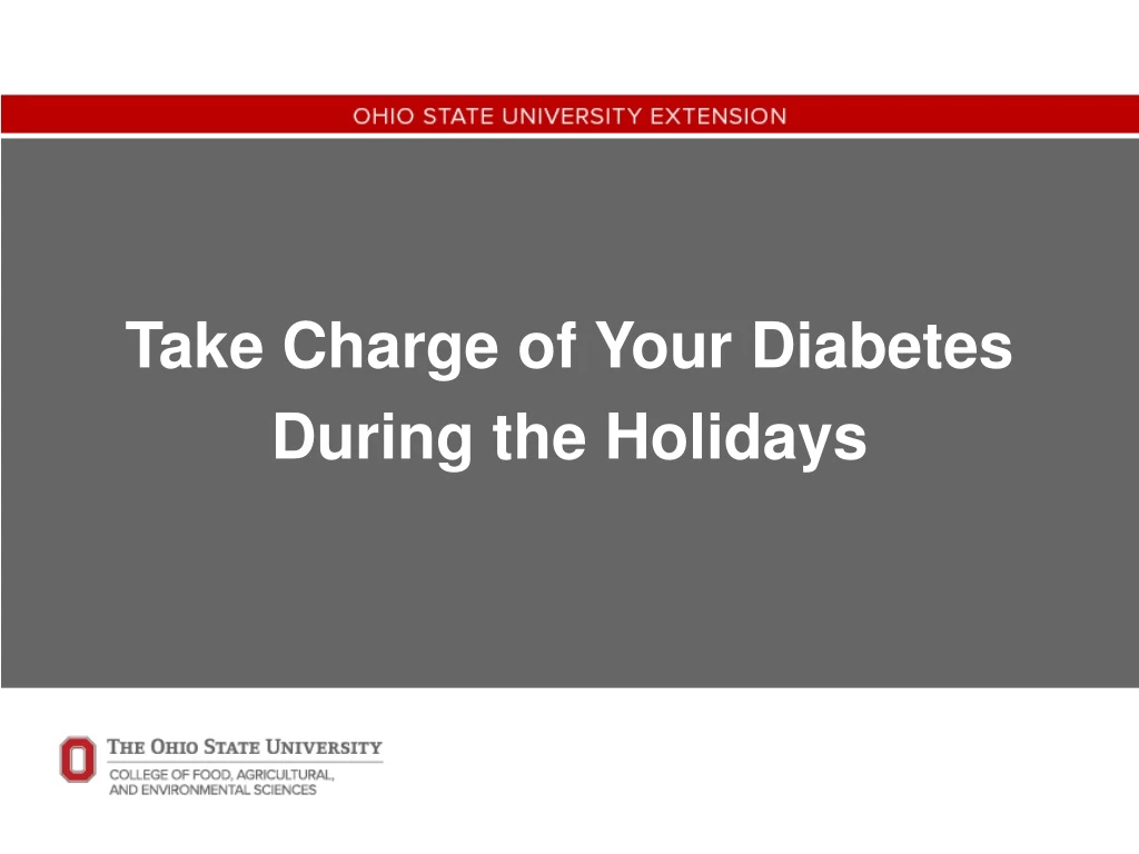 take charge of your diabetes during the holidays