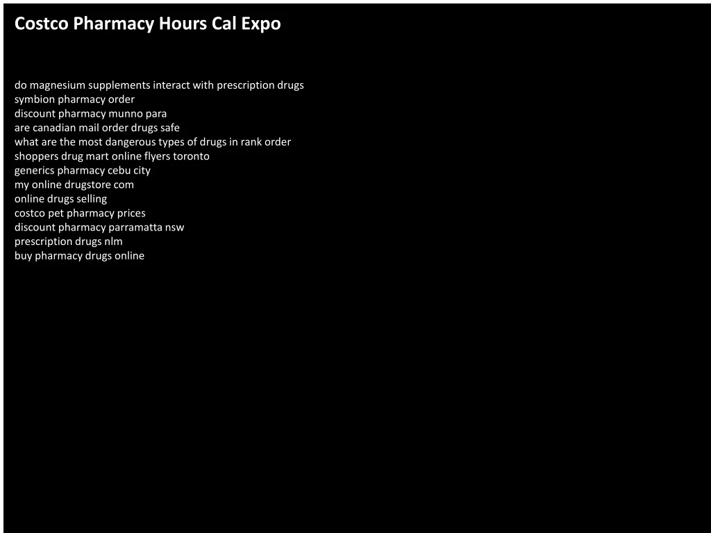 costco pharmacy hours cal expo