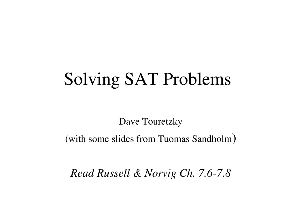 solving sat problems