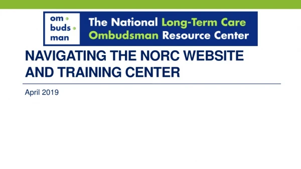 Navigating the NORC website and Training Center