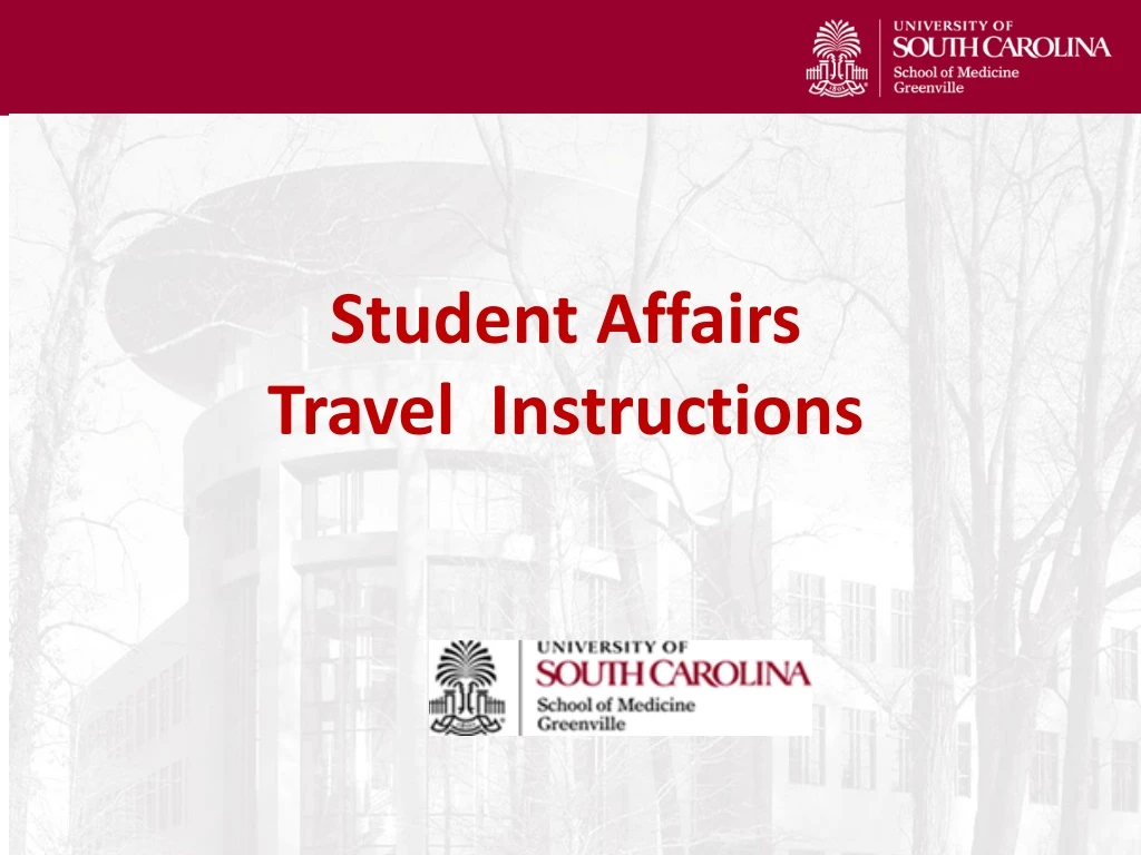 student affairs travel instructions