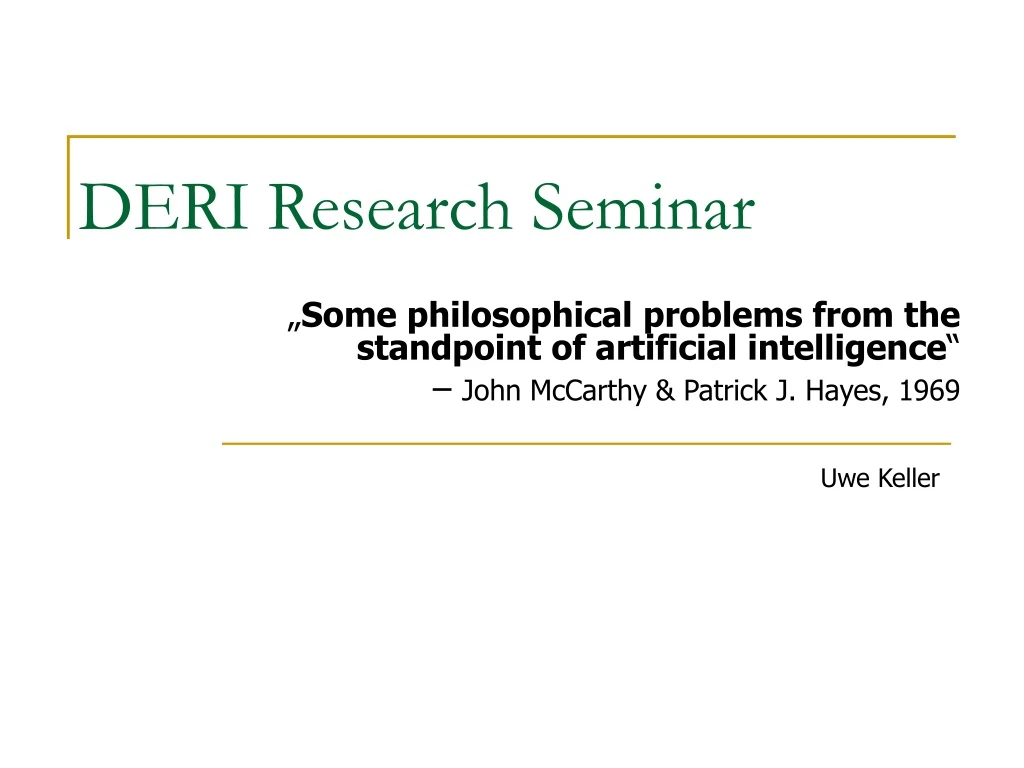 deri research seminar