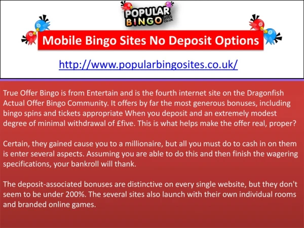 Mobile Bingo Sites No Deposit Options